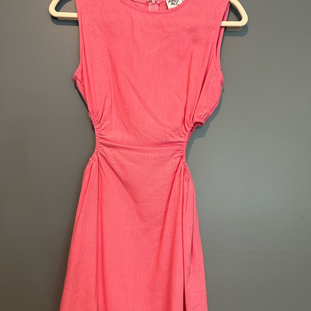 Princess Polly Pleated Orange and Pink Midi Sheath Dress